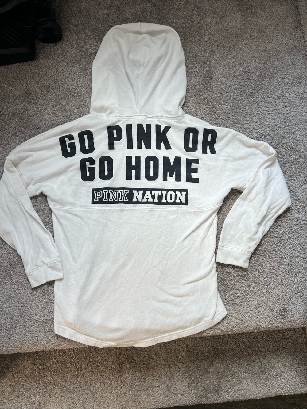 Victoria’s Secret PINK "Go Pink or Go Home" White Hoodie